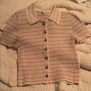 Madewell cropped polo top